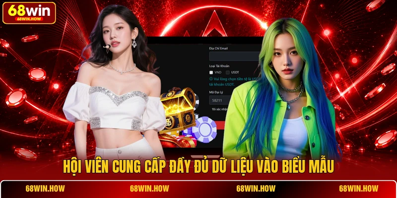 Hội viên cung cấp đầy đủ dữ liệu vào biểu mẫu